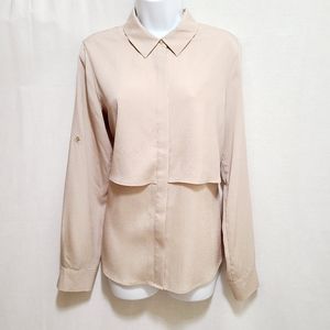 Calvin Klein Long Sleeve Tan Blouse